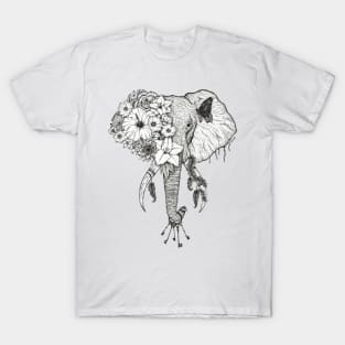 Elephant White Background T-Shirt